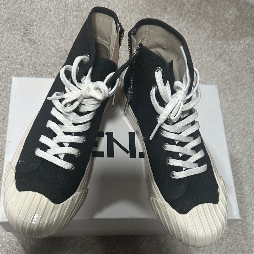 Kenzo Black and Cream High-Top Sneakers